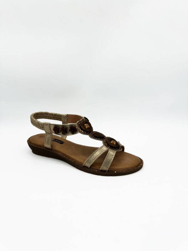 Jolie Sandale d'été Simple dorée - femme 1