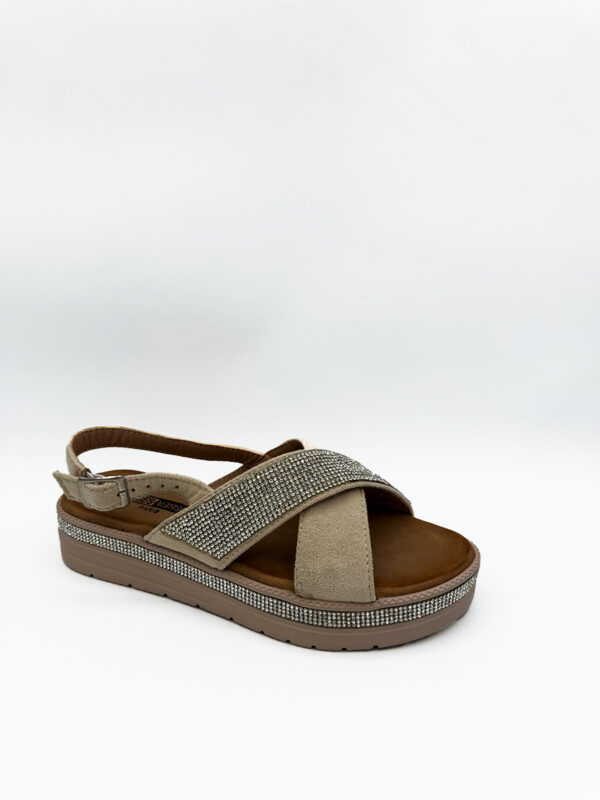 Sandales d’été ouverte à Bride beige - femme 1
