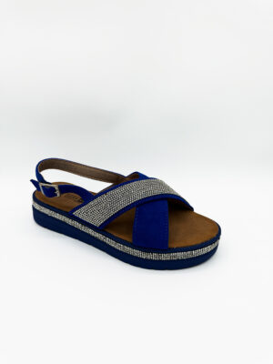 Sandales d’été ouverte à Bride bleu - femme 1