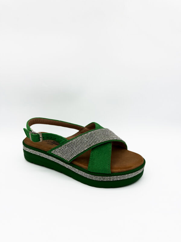 Sandales d’été ouverte à Bride vert - femme 1