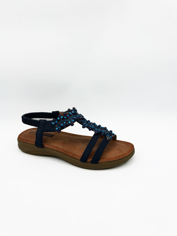 Sandales estivales pieds nus bleu - femme 1