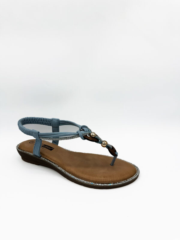 Sandales estivales nus pieds bleu - femme 1