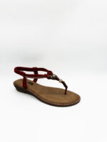 Sandales estivales nus pieds rouge - femme 1