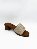 Chics sandales estivales à talon beige - femme 1