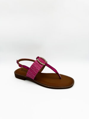 Sandales d’été pieds nus à bride rose - femme 1