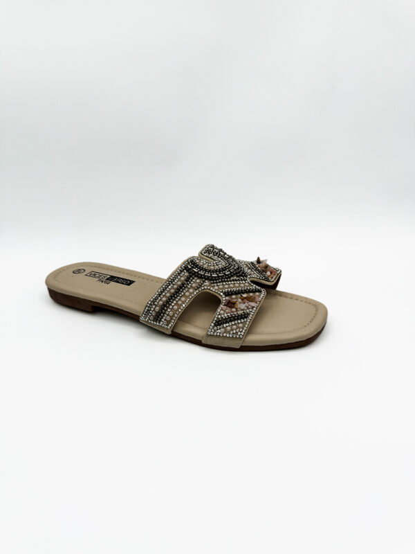 Sandales estivales plates beige - femme 1